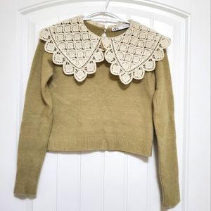 Cottagecore style big collar sweater from Zara